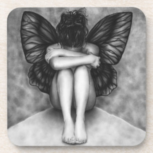 Ensemble triste de dessous de verre de fille de