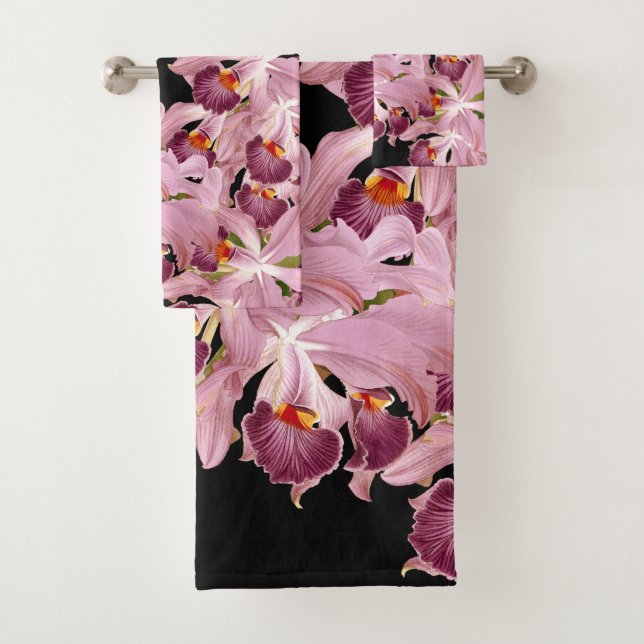 Ensemble tropical de serviette de Bath de fleurs (En situation)