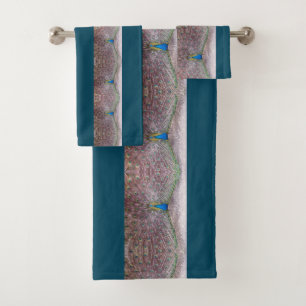 Ensemble turquoise de serviette de Bath de plumes