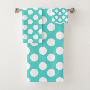 Ensemble turquoise et blanc de serviette de Bath