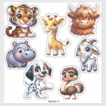 Ensemble unique de stickers animaux 3D