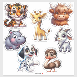 Ensemble unique de stickers animaux 3D