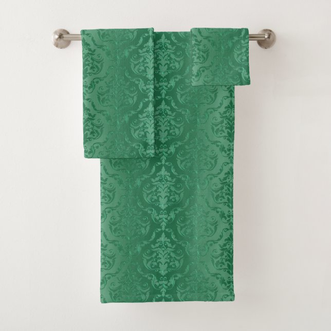 Ensemble vintage de serviette de damassé de style (En situation)