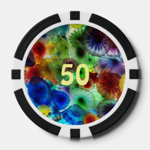 Ensembles de jetons de poker design en verre teint