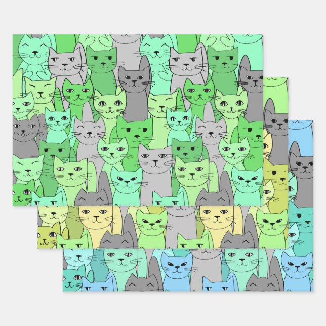Ensembles de papier d'enveloppement pour chats ver (Lot)
