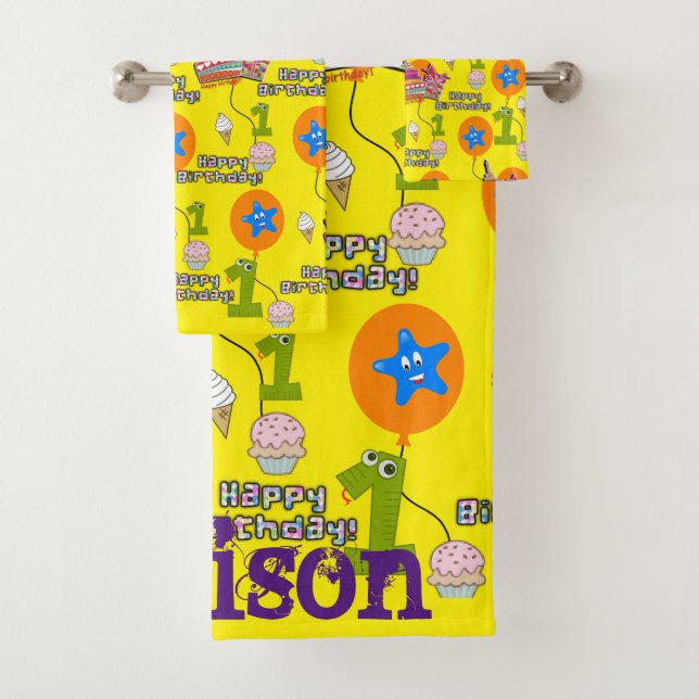 Ensembles de serviettes, #1 Joyeux Anniversaire Pr (En situation)