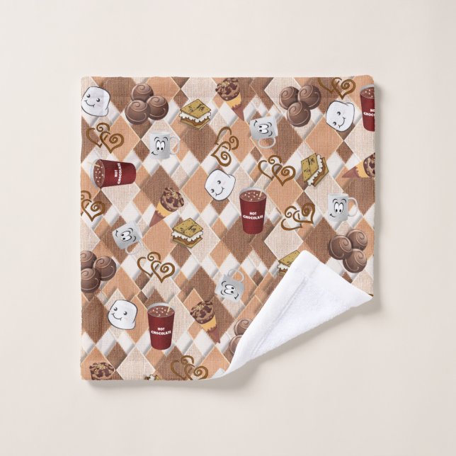 Ensembles de serviettes de bain au chocolat chaud  (Gant de toilette)