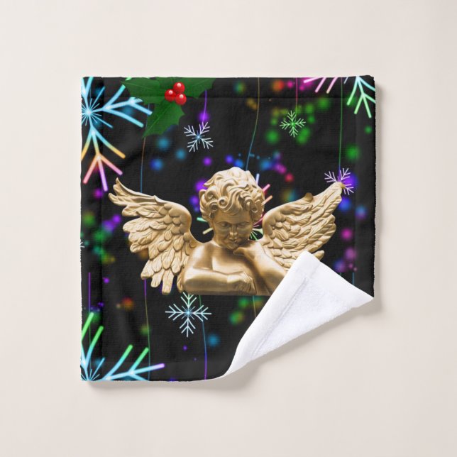 Ensembles de serviettes de bain de Noël, Ange de N (Gant de toilette)