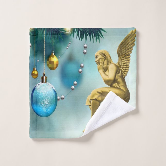 Ensembles de serviettes de bain de Noël, Ange de N (Gant de toilette)
