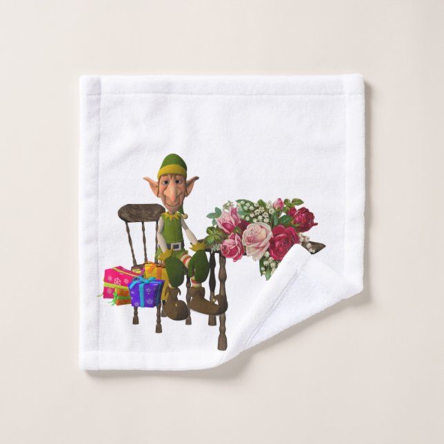 Ensembles de serviettes de bain de Noël, Elfe (Gant de toilette)