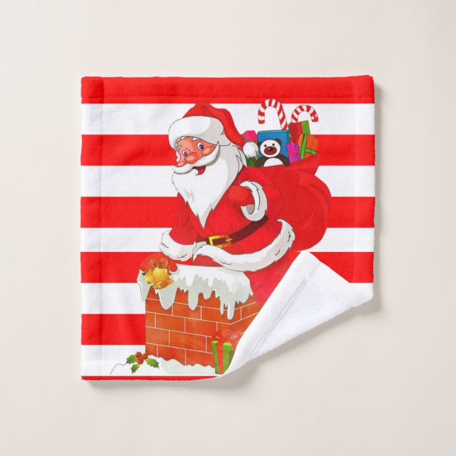 Ensembles de serviettes de bain de Noël, Père Noël (Gant de toilette)