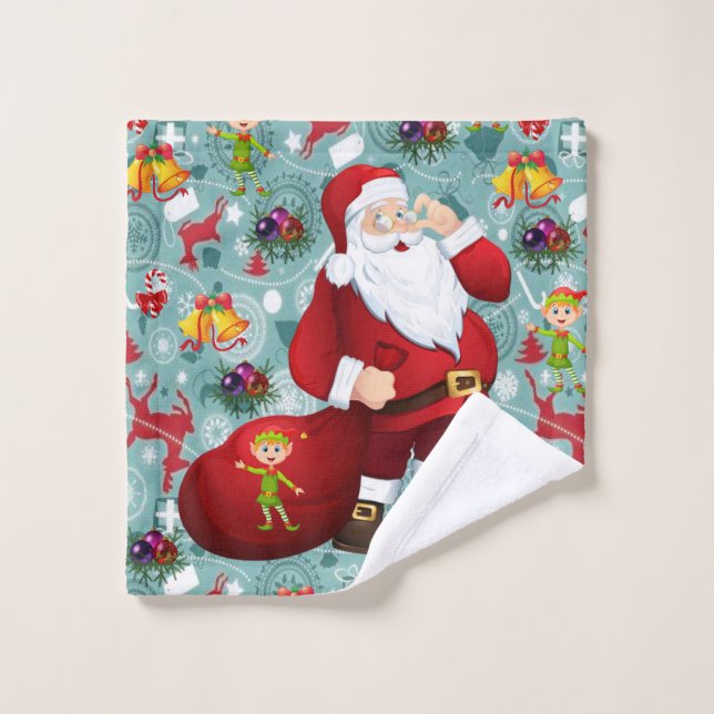 Ensembles de serviettes de bain de Noël, Père Noël (Gant de toilette)