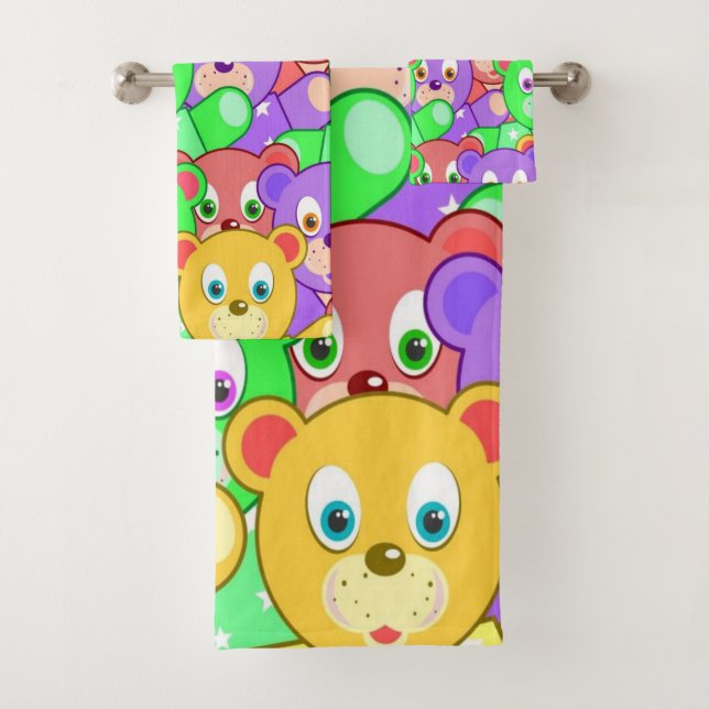 Ensembles de serviettes de bain Oursons en peluche (En situation)