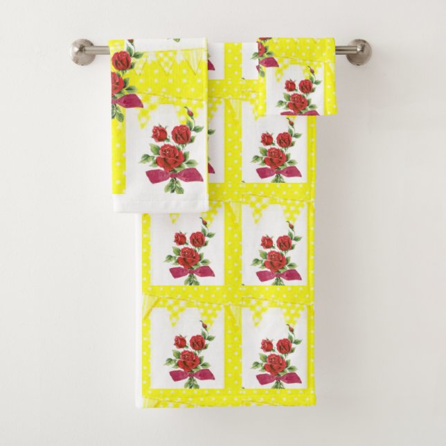 Ensembles de serviettes de salle de bain Floral (En situation)