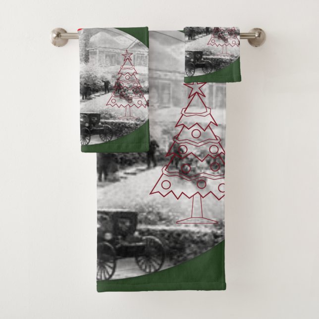 Ensembles de serviettes de salle de bain Noël (En situation)