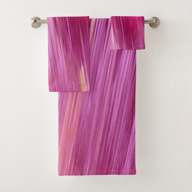 Ensembles de serviettes de salle de bain rose vif (En situation)