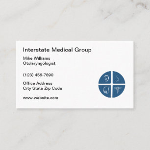 ENT Otolaryngologiste Docteur Carte de visite Médi