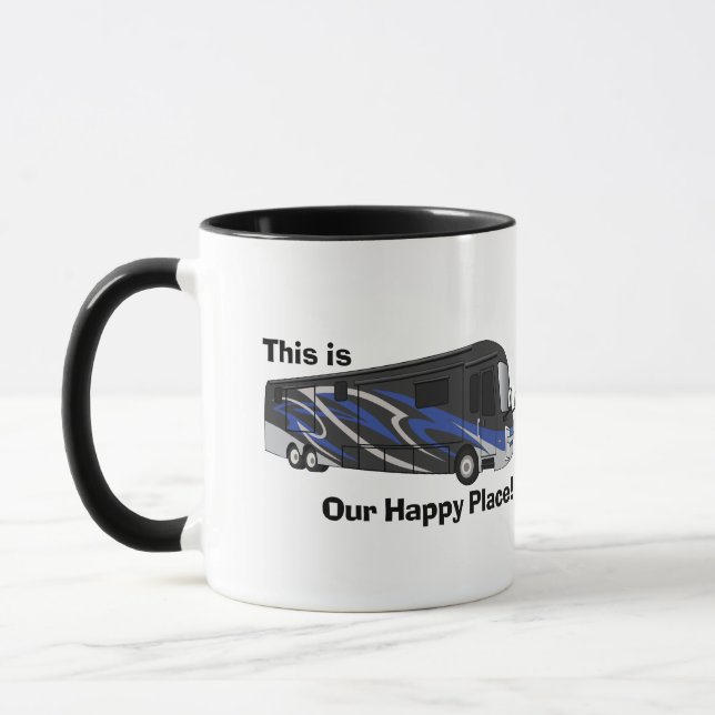 Entegra Aspire Blue Happy Place design Mug (Gauche)