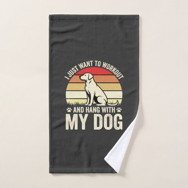 Entraînement avec mon chien Rétro Sunset (Serviette à main)