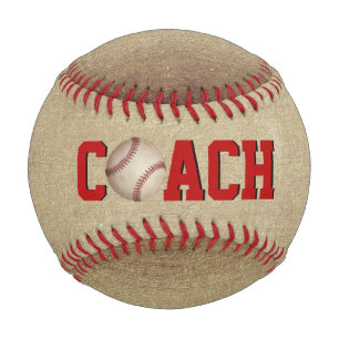Entraîneur de baseball avec balle sur Sepia