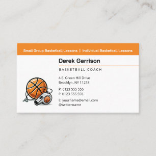 Entraîneur de Basketball   Carte de Visite d'Entra