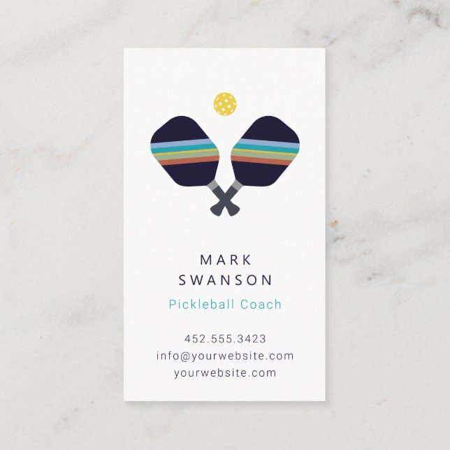 Entraîneur de Pickleball + Carte de visite de form (Dos)