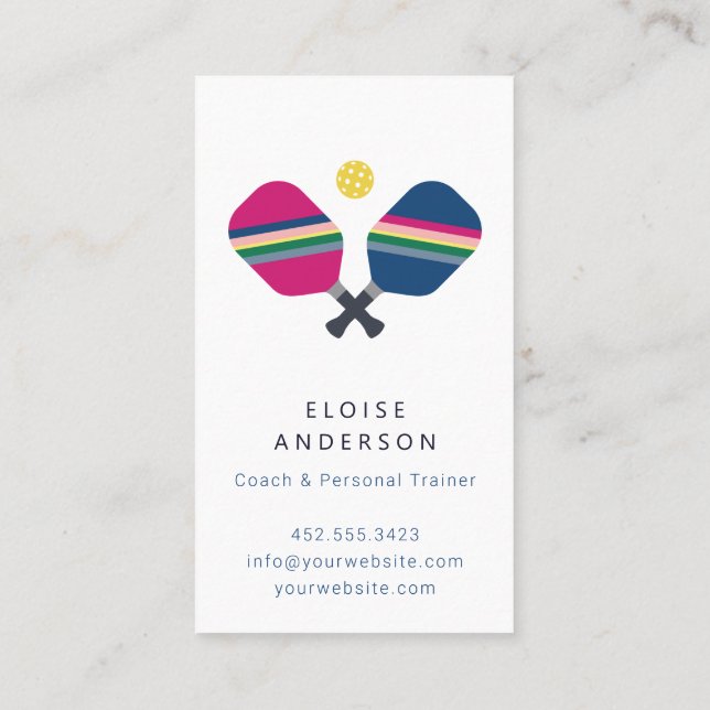 Entraîneur de Pickleball + Carte de visite de form (Dos)