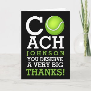 Entraîneur de tennis Nom Personnalisé Merci