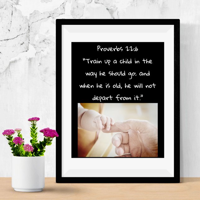 Entraînez Un Poster De Versets De La Bible Pour En (Train Up A Child Bible Verse Poster)