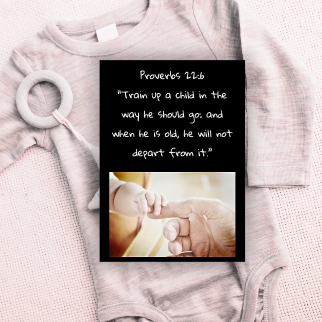 Entraînez Un Verset Biblique Pour Enfants Pour Nou (New Baby Bible Verse Greeting Card for New Parents)