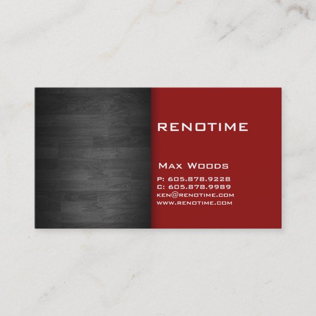 Entrepreneur en construction Carte de visite Wood  (Devant)