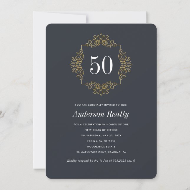 Entreprise 50e anniversaire Invitation (Devant)