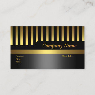 Entreprise carte de visite Stripe Black Gold