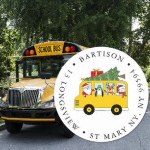 Entreprise d'Autobus Scolaire Autocollant Rond Cla
