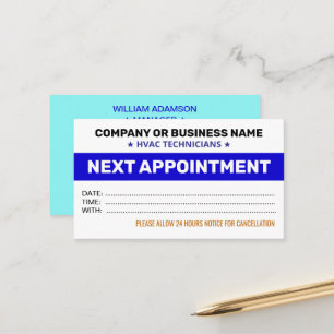 Entreprise de CVC   Cartes de rendez-vous professi