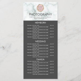 Entreprise de photographie Votre logo Menu Marbre