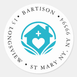 Entreprise de soins à domicile Sticker rond classi