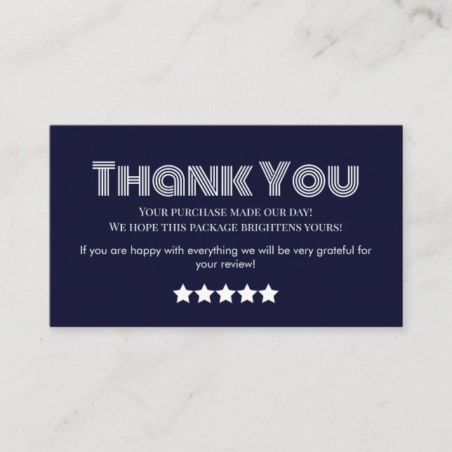 entreprise merci carte de visite faite maison (Devant)