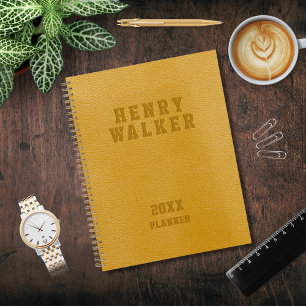 Entreprise personnalisée Embossée Or Vegan Cuir