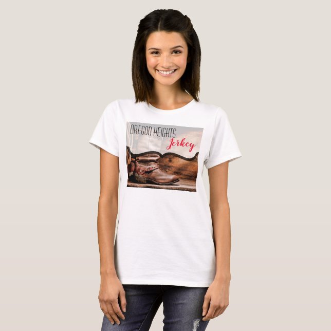 Entreprise personnalisée T-Shirt Cowboy Bottes Gra (Devant entier)