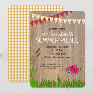 Entreprise Summer Picnic Rustic Invitation