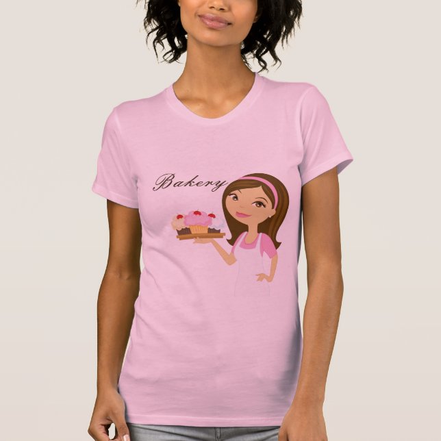 Entreprise T-Shirt Boulangerie Brunette Baker Cake (Devant)
