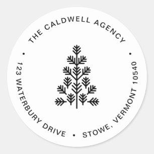 Entreprise Vacances Étiquette de adresse noir