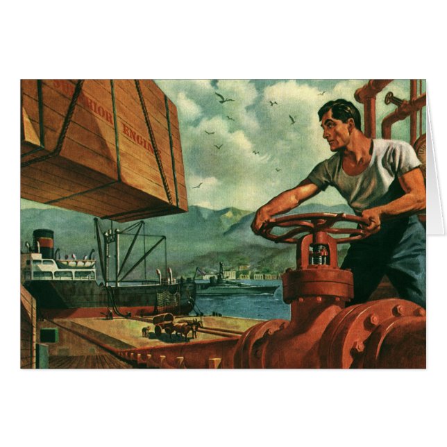 Entreprise Vintage, pétrolier avec un docker (Devant horizontal)