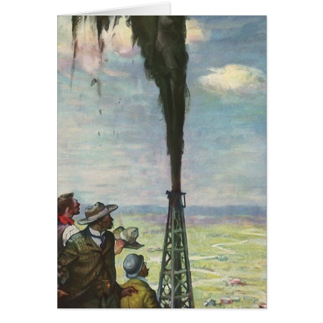 Entreprise Vintage, puits de pétrole jaillissant a (Devant)