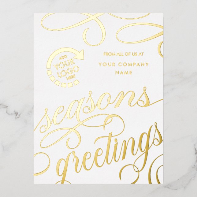 Entreprise VOTRE LOGO Foil Carte postale de vacanc (Recto)