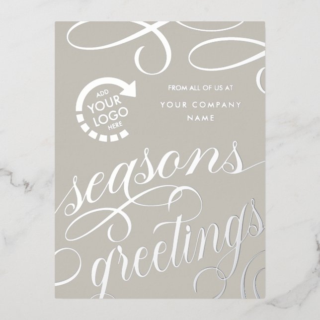 Entreprise VOTRE LOGO Foil Carte postale de vacanc (Recto)