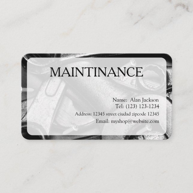 ENTRETIEN Carte de visite modifiable (Devant)