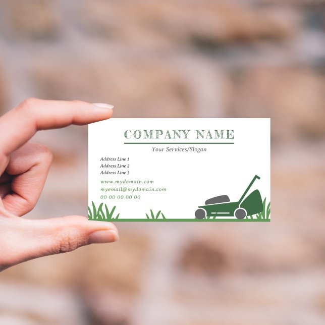 Entretien de la pelouse et Carte de visite de jard (Lawn Care & Gardener Business Card)
