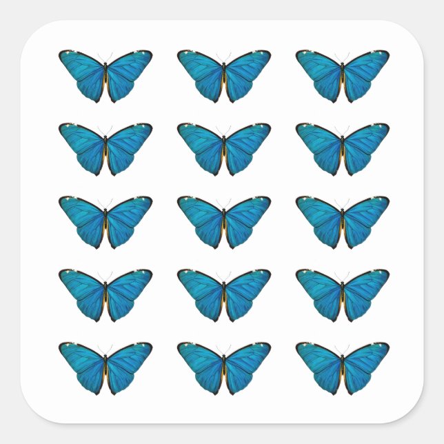 ENVELOPE SEAL STICKER : BLEU BUTTERFLY (Devant)